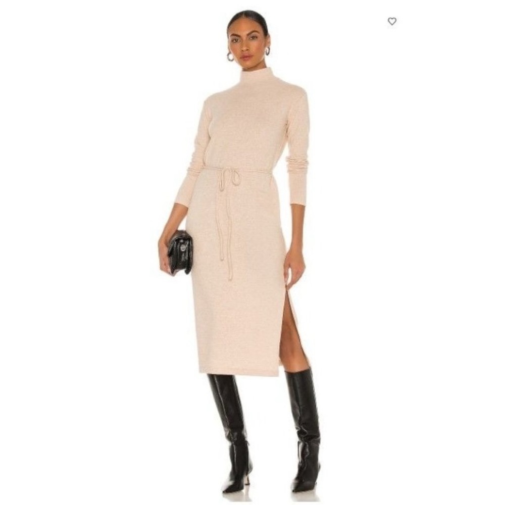 Vince Cream Long Sleeve Knit Dress L